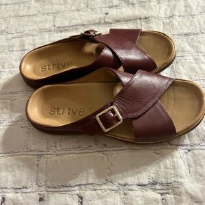 STRIVE MARIA BUCKLE ORTHOTIC SANDALS   BUILT IN ARCH TECH LEATHER WOMEN’S 7.5/8